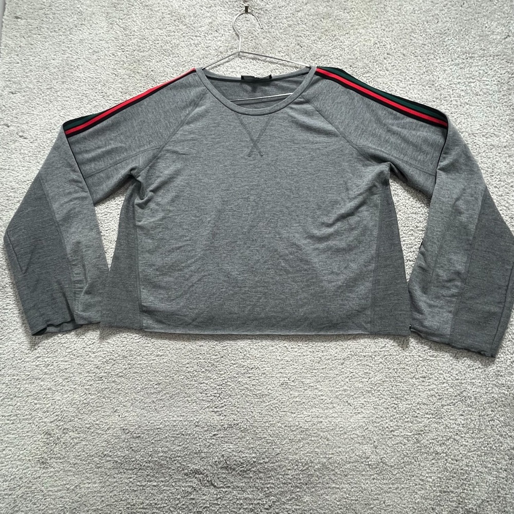Gottex Sweatshirt Womens Small Gray Cropped‎ Long Sleeve Crew Neck Pullover